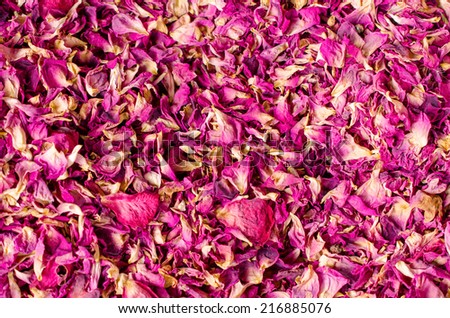 Dried rose petal for background.