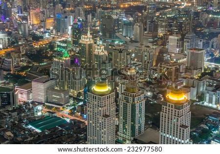 Night City LandScape of the Bangkok Thailand.
