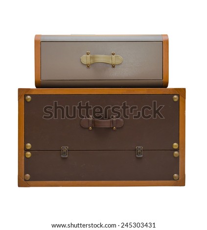 vintage style rubber chest box isolate on white background.
