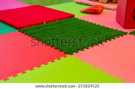 rubber foam for baby play in playroom.