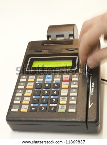 Credit card point of sale terminal swipe