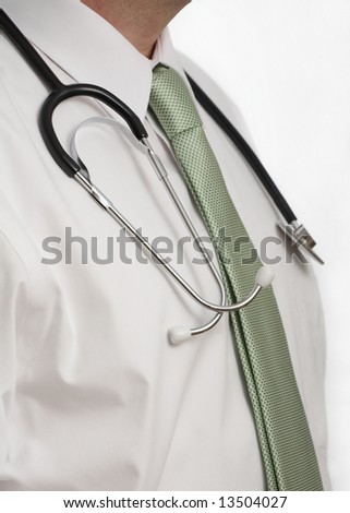 Profile of medical doctor in with stethoscope