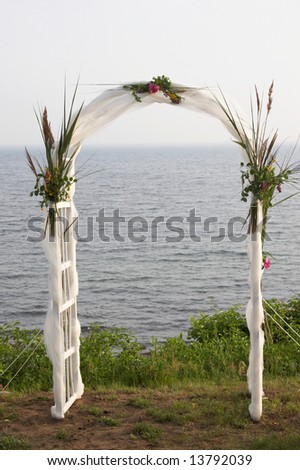 Wedding alter on the ocean for a destination wedding