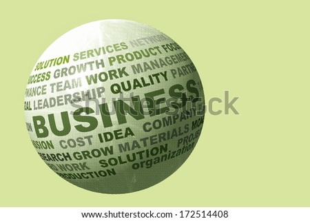 globe with business related words