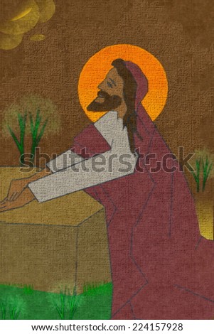 Jesus praying, art