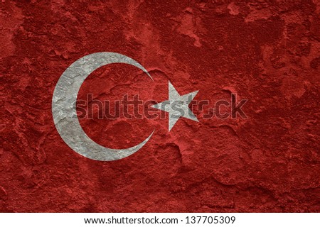 Flag of Turkey overlaid with grunge texture