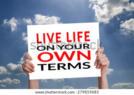 Live life on your own terms card with sky background