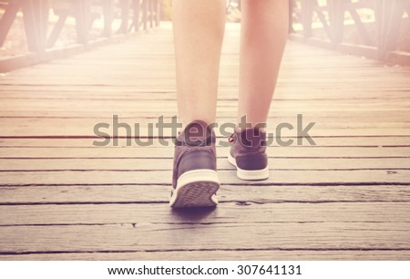 Walking in sport shoes