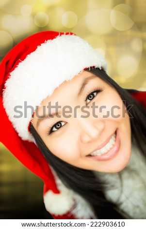 christmas winter happiness happy with red hat