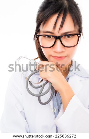 frustrated doctor thinking about a cure