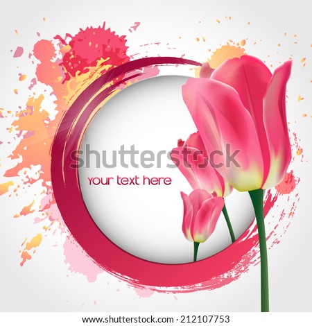 Vector flower tulip. Vector background with Flower. art .Style. Design.