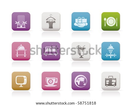 hotel icon set. icons - vector icon set