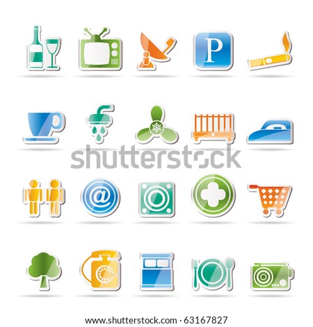 hotel icon set. icons - vector icon set