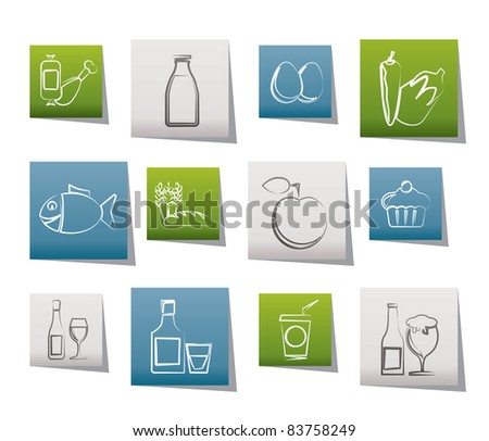 Food, drink and Aliments icons - vector icon set