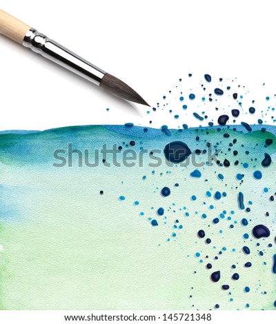 brush and watercolor painted background