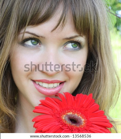 beautiful woman with flower