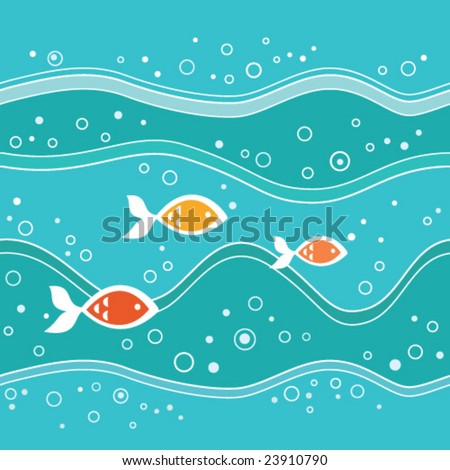 Seamless Background With Fish Stock Vector Illustration 23910790