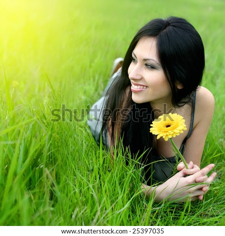 Дарим аватарки - Страница 17 Stock-photo-beautiful-young-woman-relaxing-in-the-grass-25397035
