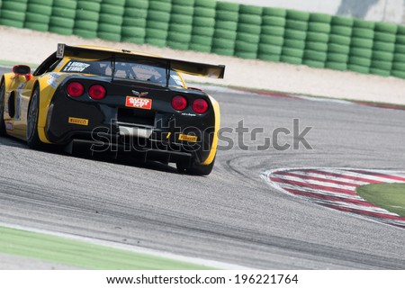 MISANO ADRIATICO, Rimini, ITALY - May 10:  A Corvette Z06 GT3 of RC MOTORSPORT team, driven By BENEDETTI Roberto (ITA) and D'AMICO Kevin (ITA),  the C.I. Gran Turismo car racing on May 10, 2014