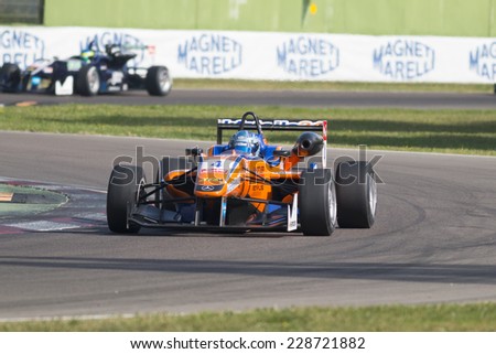 Imola, Italy - October 11, 2014: Dallara F312 - Mercedes of kfzteile24 Motorsport  Team, driven by Nissany Roy (Isr) in action during the Fia Formula 3 European Championship