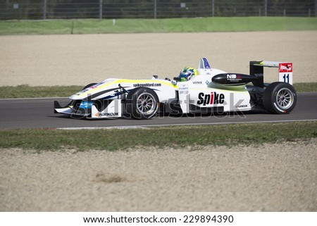Imola, Italy - October 11, 2014: Dallara F312 - NBE of ThreeBond with T-Sport Team, driven by Goddard Richard (Aus) in action during the Fia Formula 3 European Championship