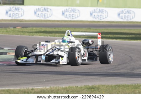 Imola, Italy - October 11, 2014: Dallara F312 - NBE of ThreeBond with T-Sport Team, driven by Goddard Richard (Aus) in action during the Fia Formula 3 European Championship