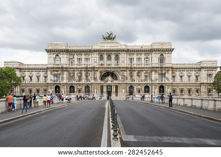 Rome 05-16-2015: Cassazione Palace is one of the historical buildings of rome and also an important building of the Italian government. Is one of the most viewed buildings of the city