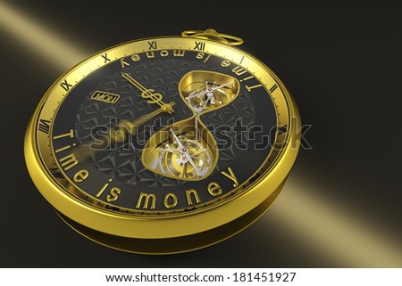 Time is money. Gold Tone.