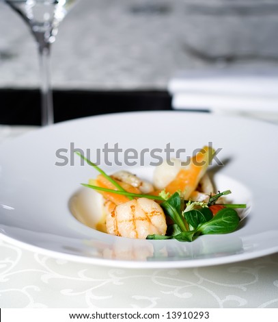 Mediterranean restaurant cuisine - fillet fish appetizer