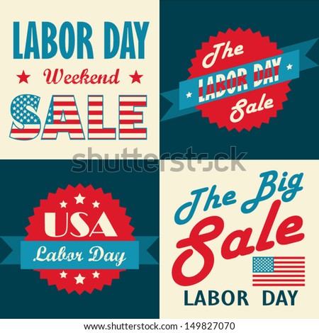 American Labor day designs set.