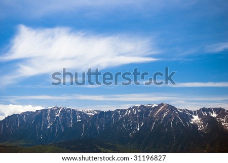 The north face of the Bucegi mountains, a part of the Carpathian mountains