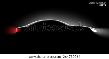 realistic car side view in the dark