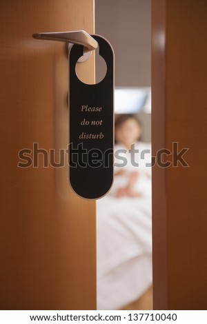 Do not disturb sign on the door