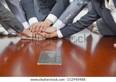 Businesspeople Hand pile