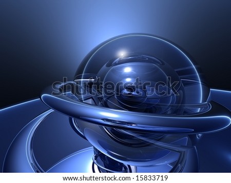 Ocean Mist Blue Crystal Ball & Rings