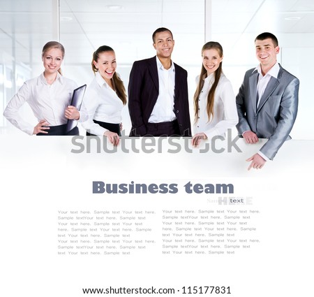 Business team holding the clipboard with copy space for text or design