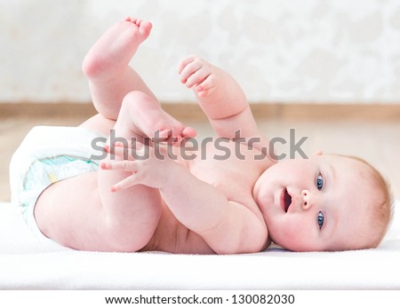 Portrait Of A Cute Naked Baby Close Up Stock Photo 130082030 Shutterstock