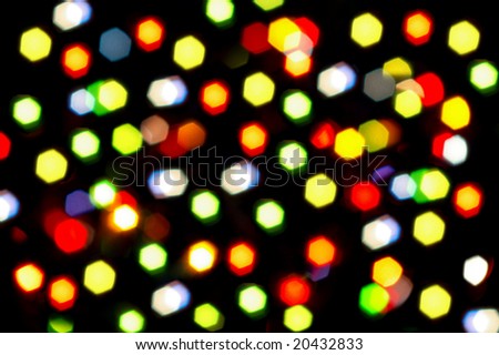 Blurry pattern of colorful decoration lights. Holiday background