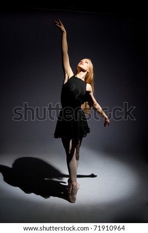 a young wonderful ballerina is dancing gracefully