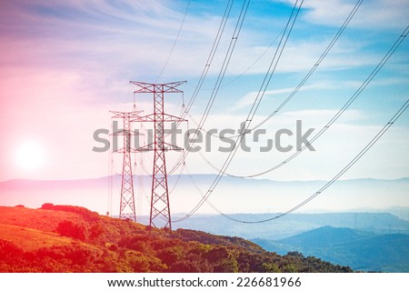 Electricity Pylon - UK standard overhead power line transmission tower