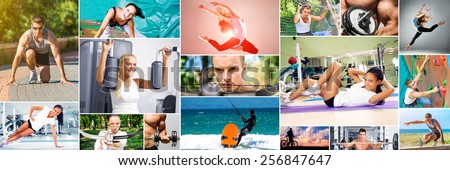 Photo collage of people sporting lifestyle