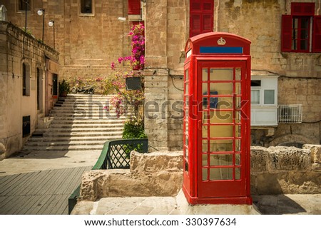 phone booth in the capital of Malta,  Valletta