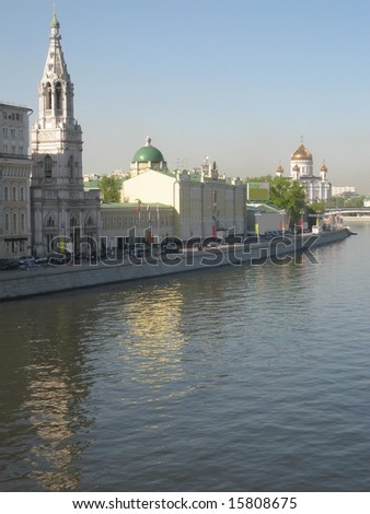 Moscow, Russia, view on Moscow-river.