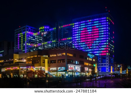 TOKYO,JAPAN - 27 April,2014 :The headquarters of Fuji Television, one of Japan\'s private, nationwide TV stations.