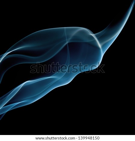 Painted cigarette smoke with an associative shape