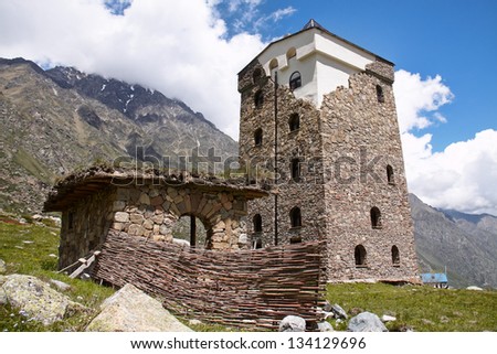Stone building in the mountains
