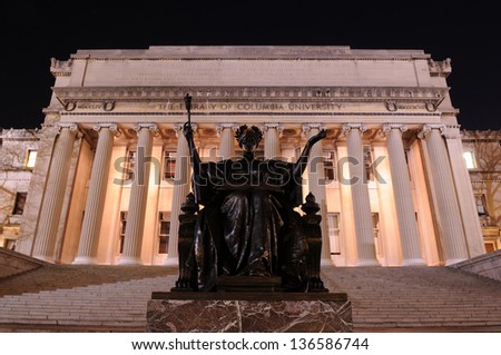 Alma Mater of Columbia University at night