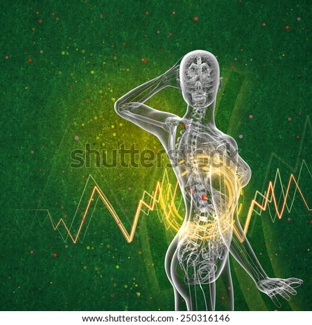 3d render medical illustration of the human adrenal glands - side view
