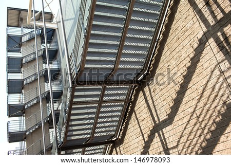 External metal stairs