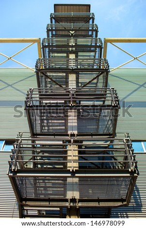 External metal stairs